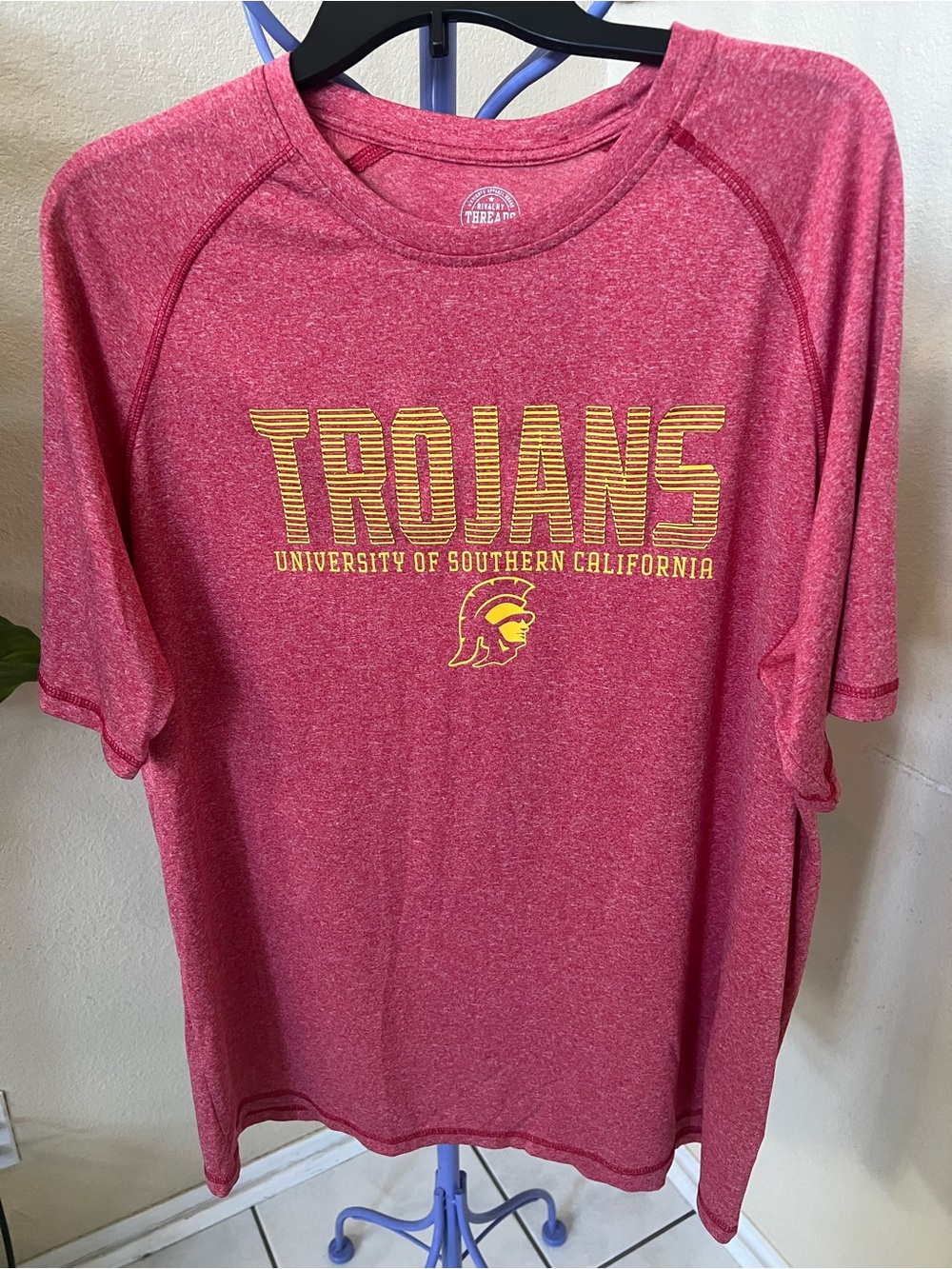 Rivalry Threads Heathered Red & White Logo Tee